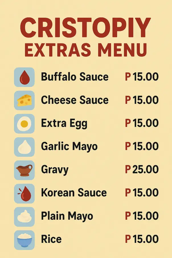 CRISTOPIY EXTRAS MENU