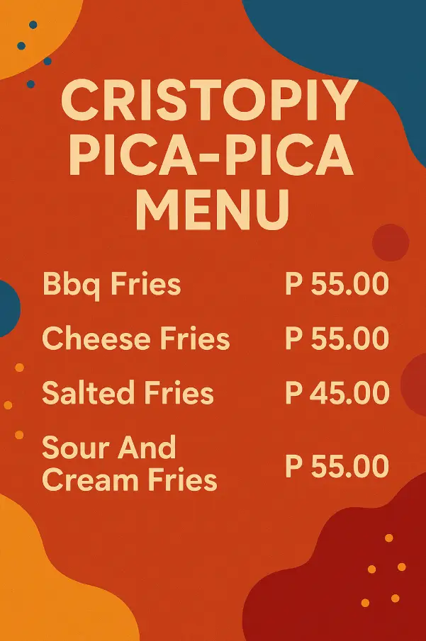 CRISTOPIY PICA PICA MENU